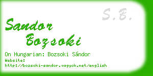 sandor bozsoki business card
